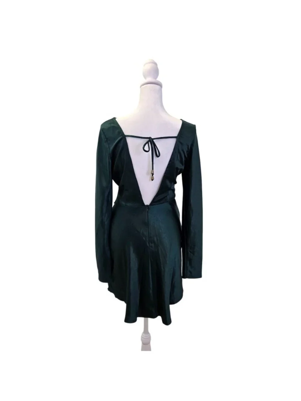 Saints + Secrets Satin Open Back Asymmetrical Hem Mini Dress Size Small